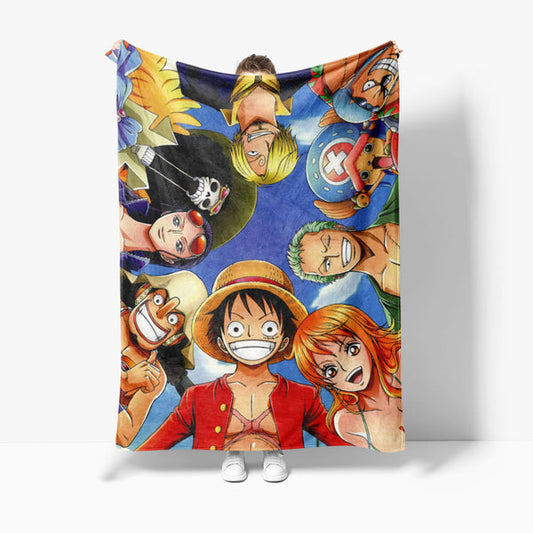 ONE PIECE Personalized Fleece Blankets - Luffy and Crew