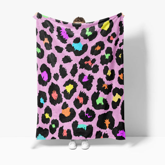 pink leopard print blanket