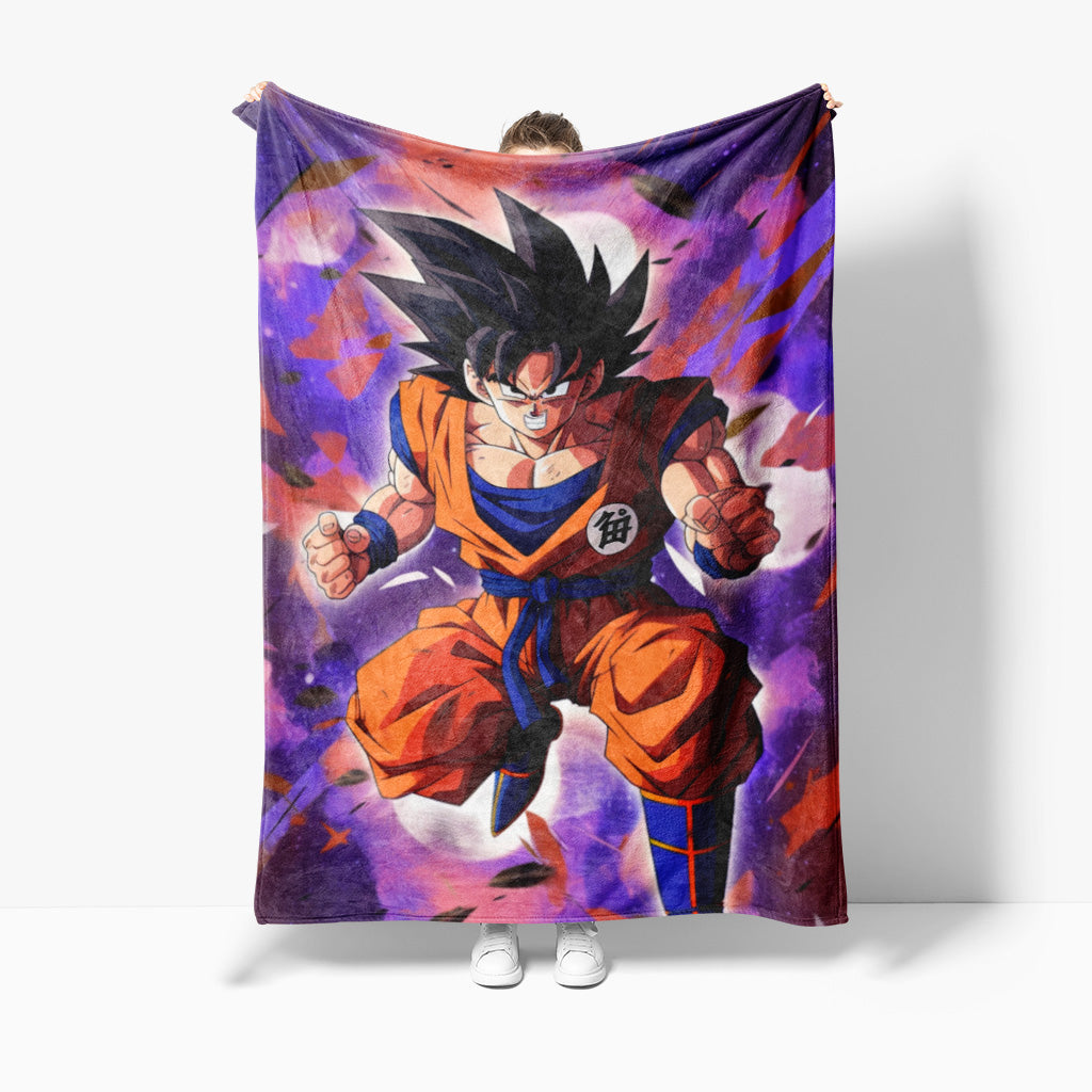 High Quality Sherpa Fleece Blanket for Goku Fans
